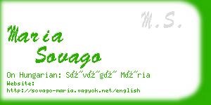 maria sovago business card